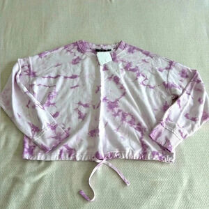 NWT- DKNY PurpleTie Dye Pull Over with drawstring - size small
